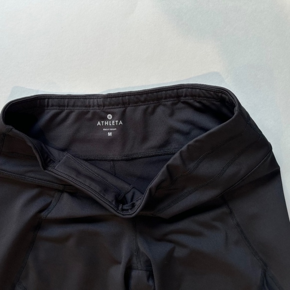 Athleta Mesh Sonar Cropped Active Workout Black‎ Leggings - Size M. - Picture 2 of 9